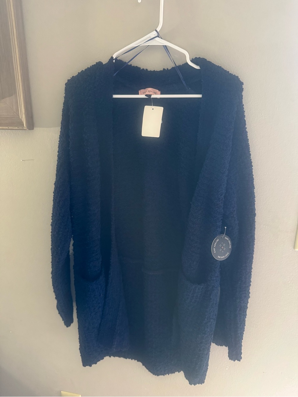 Cozy Navy Open-Front Women's Sweater Cardigan